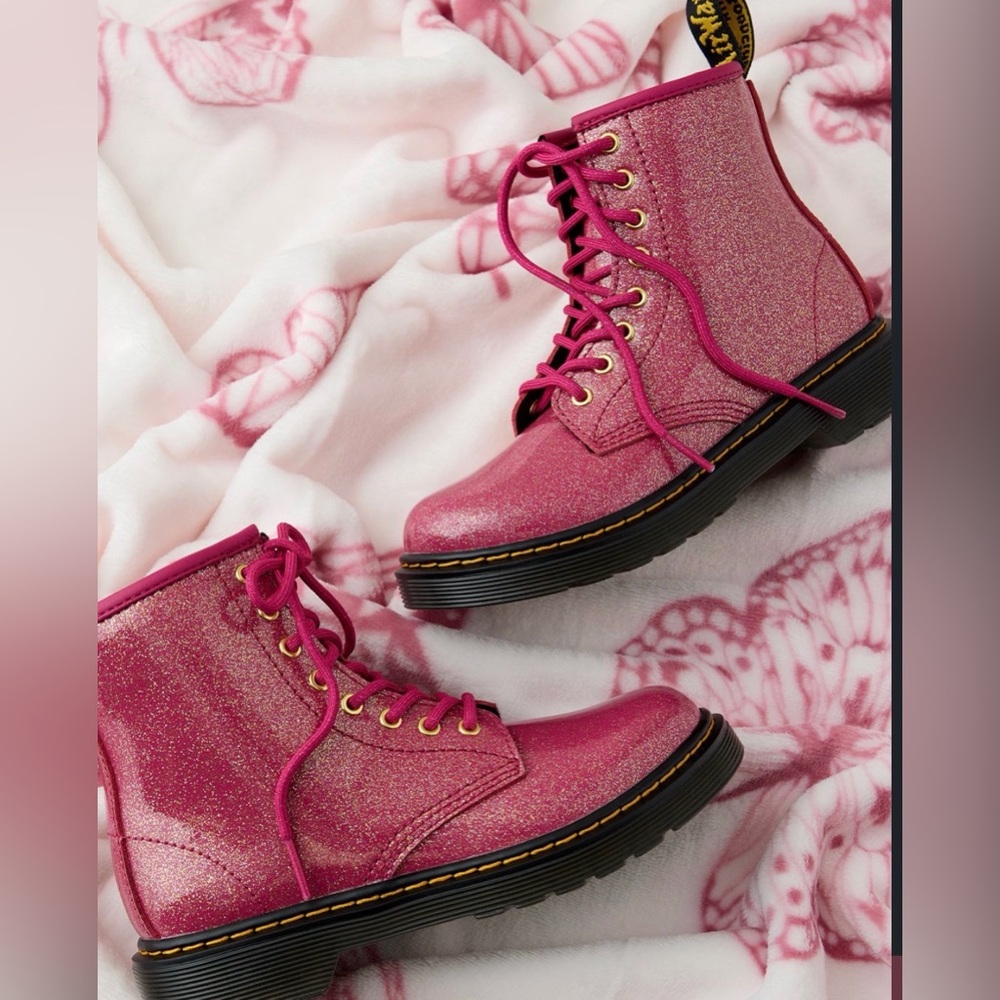 Dr. Martens Kids Sparkly Pink Boots - Picture 7 of 7